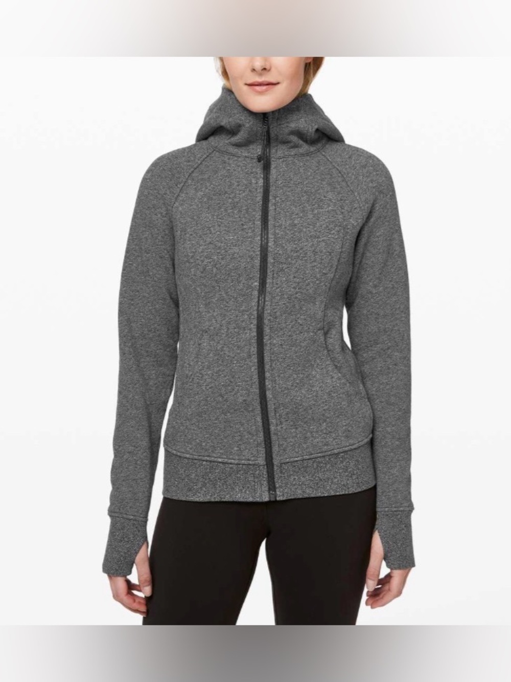 Lululemon Scuba Hoodie Light Cotton
Fleece - Heathered Speckled Black. Size 6